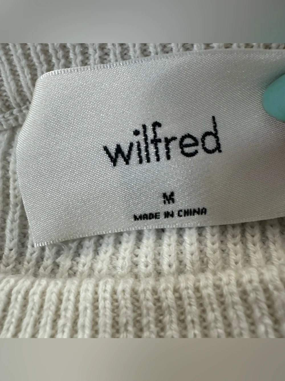 Aritzia Wilfred‎ White Knit Sweater Medium
